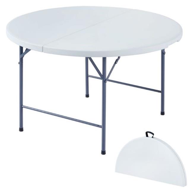 Mesa Redonda Portátil Crystal Rock Blanca 122x74 (5121201)