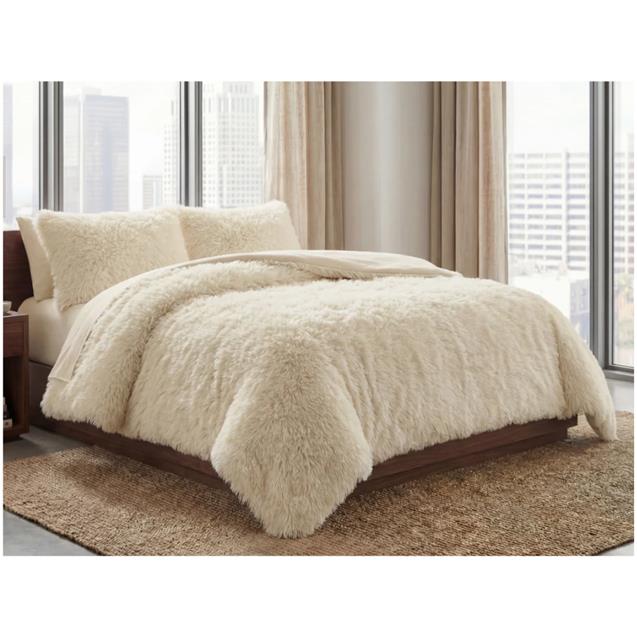 Acolchado Nordico Luxury Pelo Largo Twin Natural 170x230 C/Fundas De Almohadas
