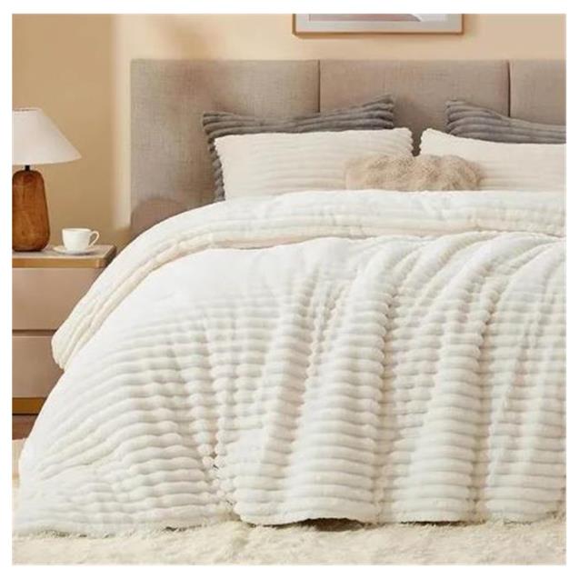 Acolchado Nordico Luxury Rib Queen Natural 240x230 C/Fundas De Almohadas