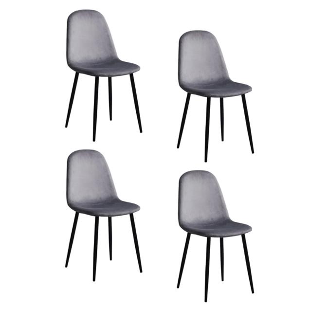 Silla Ego Design tapizada pata metal pack x 4 unid. gris (85905607)